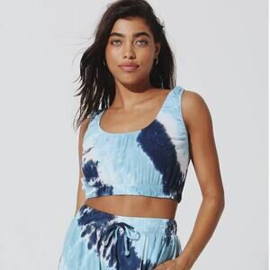 Electric & Rose Blue Tie Dye Linda Sleeveless Lightweight Crop Top